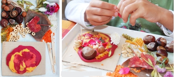 Regali d'autunno: Collage d'autunno con le tue mani