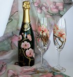 Decoupage di bottiglie di champagne