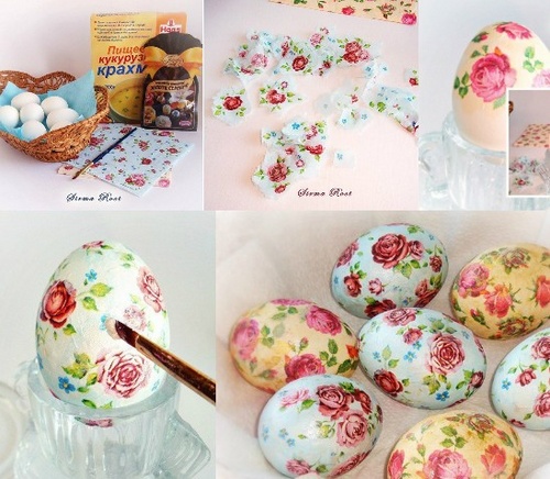 Decoupage di uova di Pasqua