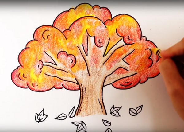Disegnando sul tema "Autunno": lezioni master con matite e vernici per scuola materna e scuola 1-5