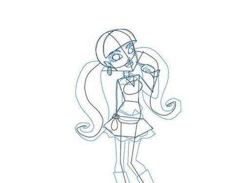 Come disegnare Claudine Woolf dal "Monster High"?
