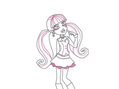 Come disegnare Claudine Woolf dal "Monster High"?