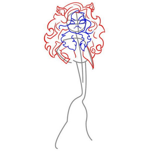 Come disegnare Claudine Woolf dal "Monster High"?