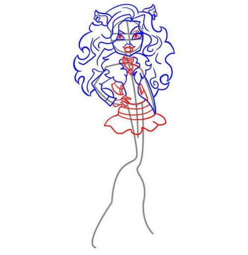 Come disegnare Claudine Woolf dal "Monster High"?