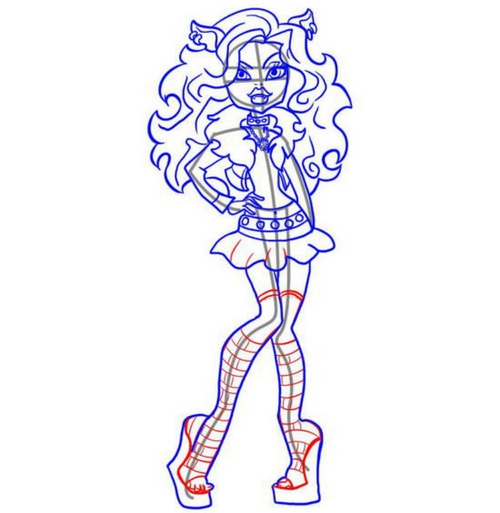Come disegnare Claudine Woolf dal "Monster High"?