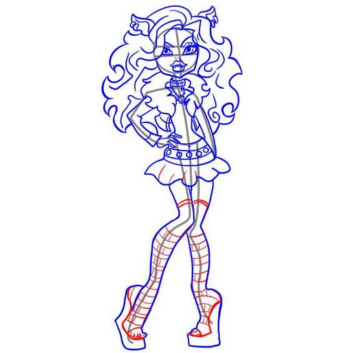 Come disegnare Claudine Woolf dal "Monster High"?