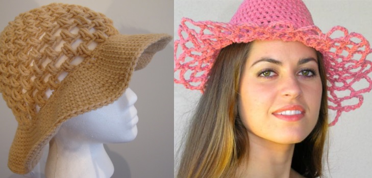 Crochet femminile del cappello di estate