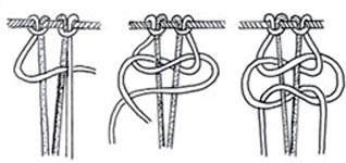 Macrame: singolo nodo piatto
