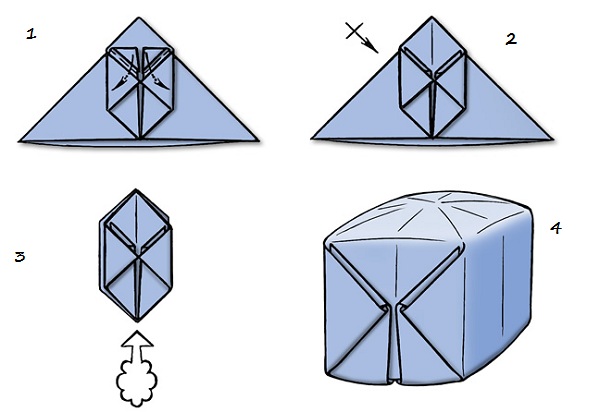 origami di pupazzo di neve per principianti
