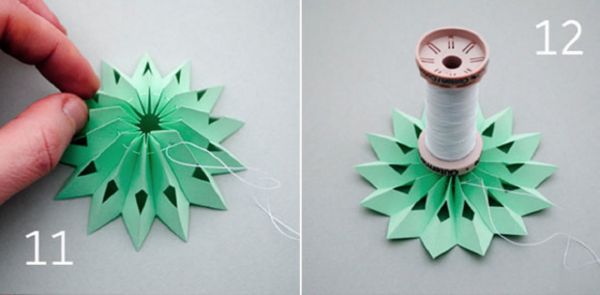 Bellissimi fiocchi di neve per il nuovo anno del 2017 con le loro mani di carta - diagrammi e foto a tappe. Master classes per bambini su grandi fiocchi di neve con tecnica origami