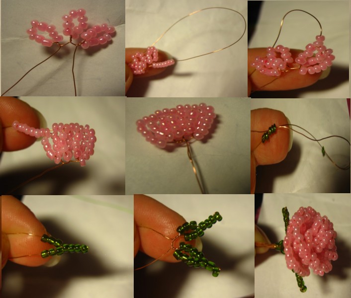 Tessitura di rose dalle perline