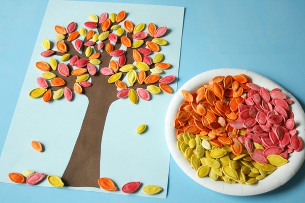 Artigianato "Regali d'autunno" con le proprie mani da materiali naturali per la scuola materna e la scuola