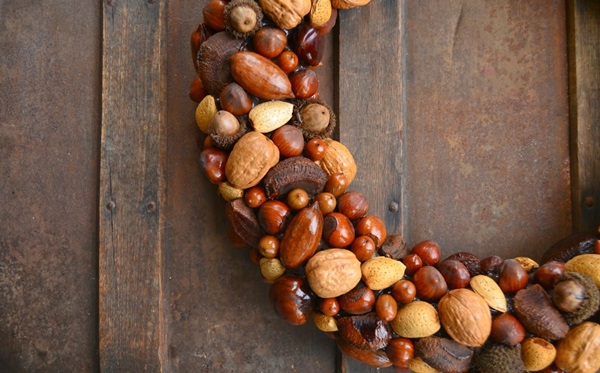 Artigianato di castagne sul tema dell'autunno