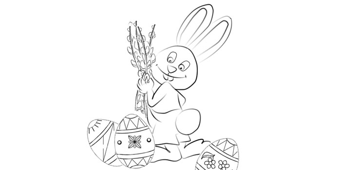 Colorare coniglietto di Pasqua