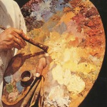 Disegno con pitture a olio Disegno con pitture a olio