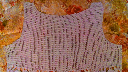 Camicetta estiva openwork "Romance of summer" con ferri da calza