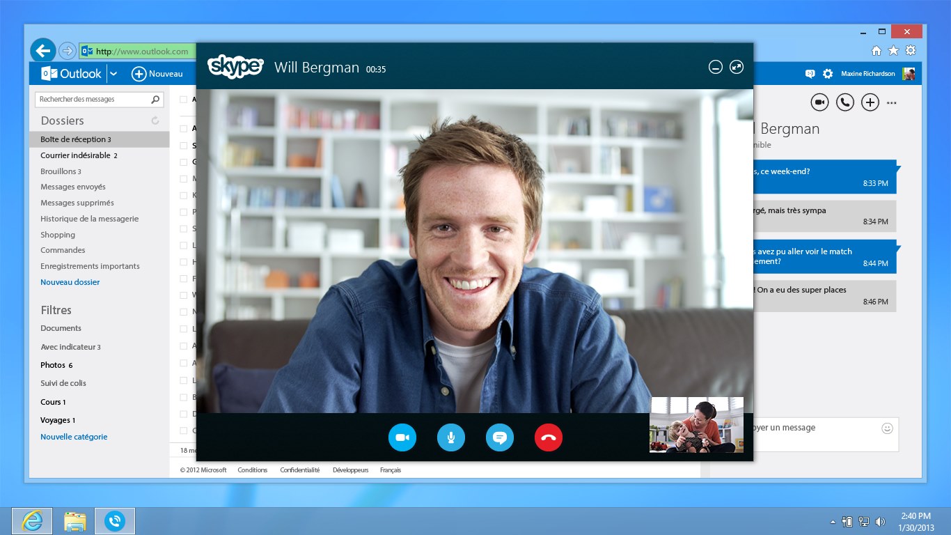 uomo in skype