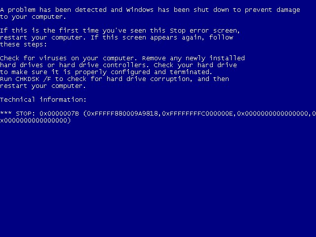 schermata blu