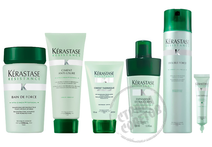 Shampoo della forza di resistenza di Kerastase, crema, latte, gel, spruzzo, cura