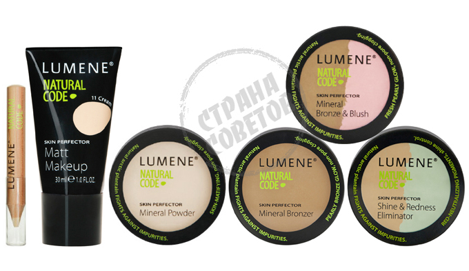 Lumene Natural Code fondazione, polvere di crema, polvere compatta, arrossire, bronzer, matita