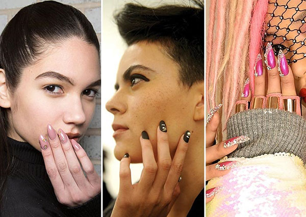 Glitter e pietre di Swarovski come tendenza della manicure invernale 2016-2017