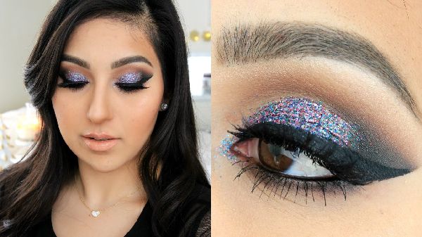 Bello trucco per il nuovo anno 2017 Cazzo per occhi blu, verdi e marroni: lezioni passo-passo per foto e video