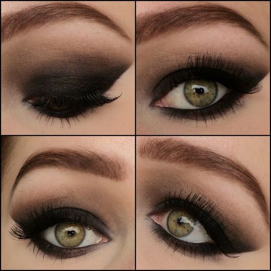 Trucco alla moda per gli occhi verdi 2015. Tendenza effettiva del trucco di giorno e di sera per gli occhi verdi, foto