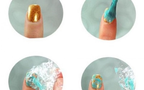 Manicure in marmo con gel-vernice