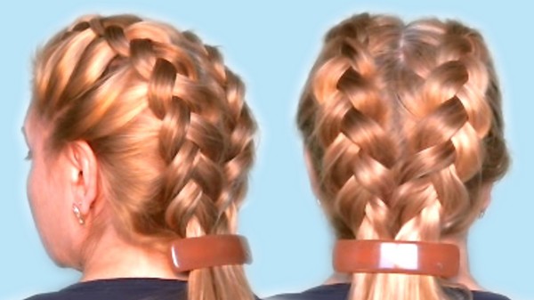 Treccia a treccia su capelli medi con una foto