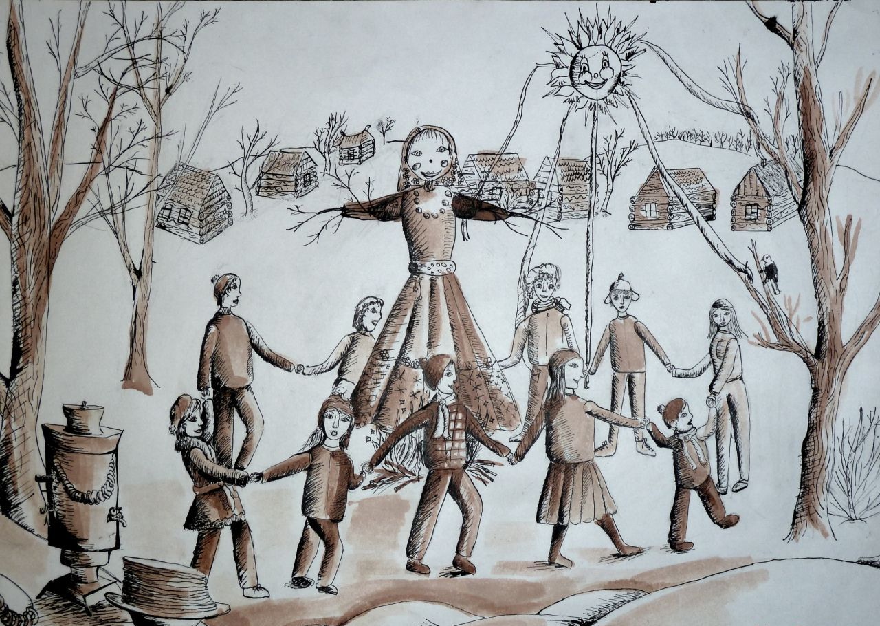 Come disegnare Shrovetide? Disegna una vacanza di primavera con i bambini