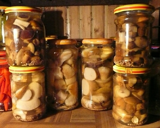 Funghi in scatola per l'inverno