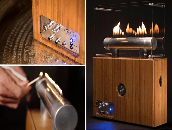 Fuoco magico: colonna-camino Fireside Audiobox