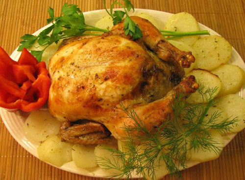 Pollo appetitoso nel forno