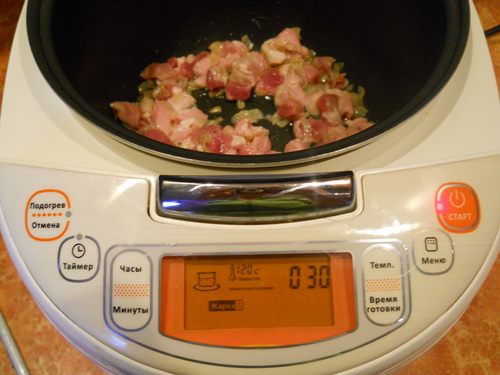 Maiale in una salsa cremosa in un multivarch