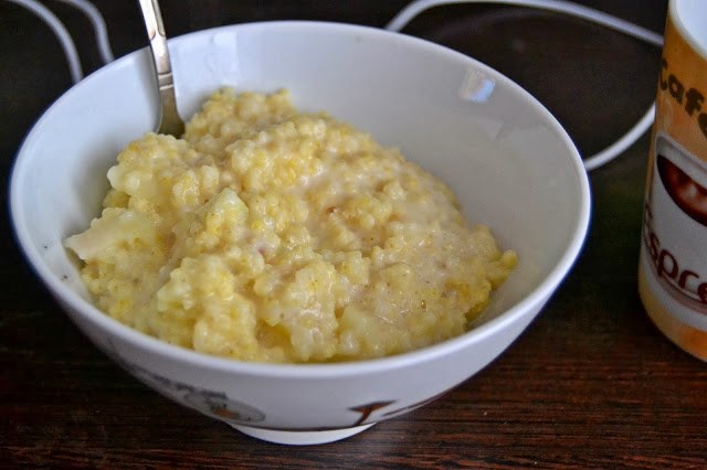 porridge di miglio con patate canna con patate