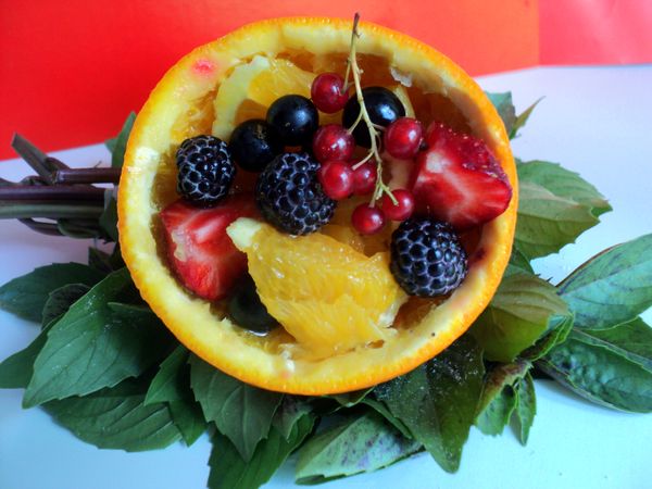 Bella porzione e porzione di frutta