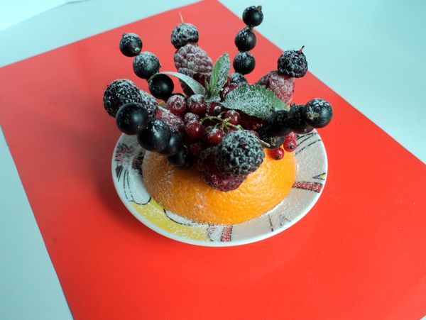 Bella porzione e porzione di frutta