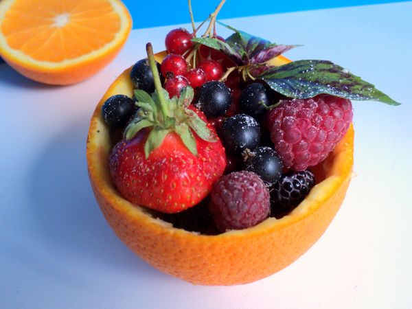 Bella porzione e porzione di frutta