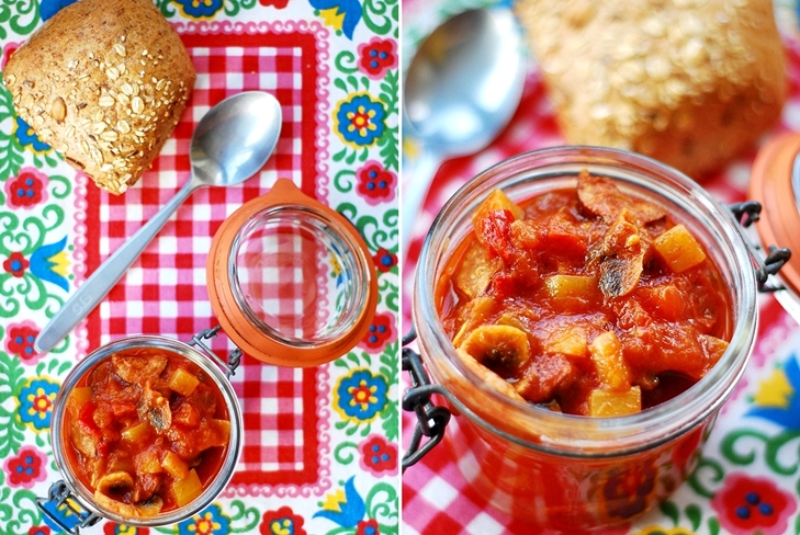 Lecco di pepe bulgaro con pasta di pomodoro per l'inverno - foto ricetta