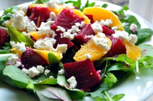 Barbabietola con arance e formaggio feta