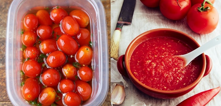 Pomodori con aglio per l'inverno, ricette. Raccolta di pomodori con aglio per l'inverno: una ricetta per una cottura veloce, senza sterilizzazione, salata senza fare il bagno