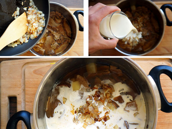 Una semplice ricetta: zuppa di crema con funghi