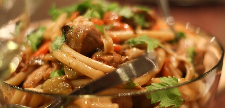 Pasta con carne di maiale