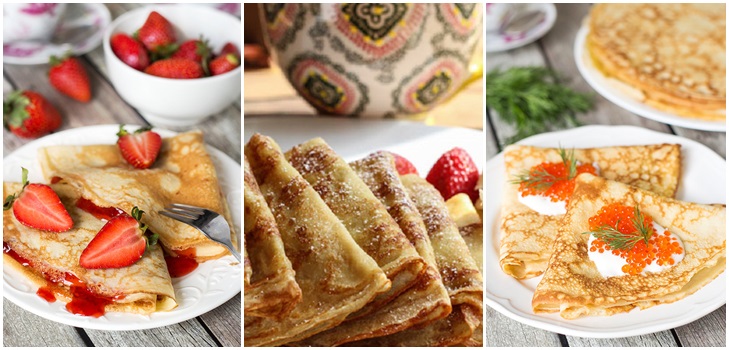 Ricette originali per frittelle su Pancake Day 2017 passo dopo passo con la foto: su latte, kefir, lievito, con ripieni per tutti i gusti