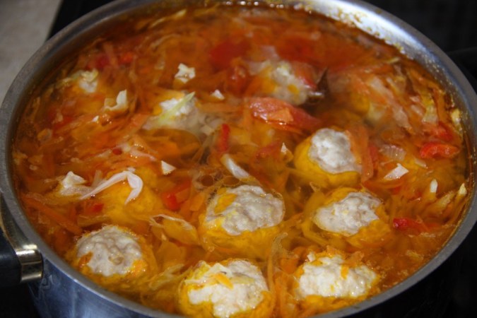 zuppa in una teglia