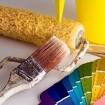 Pittura di una casa in legno Pittura di una casa in legno